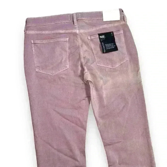 NWT PAIGE LENNOX Slim Fit Jeans Stretch  W33 Straight Pink Casual City Offcie - Picture 4 of 12
